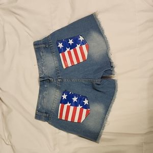American Flag Pocket Shorts Distressed